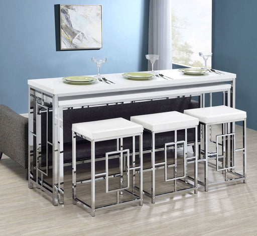 Jackson 5 - piece Multipurpose Counter Height Table Set White - Walo Furniture