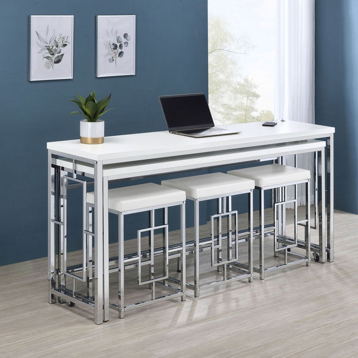 Jackson 5 - piece Multipurpose Counter Height Table Set White - Walo Furniture