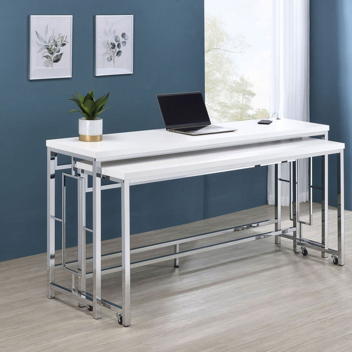 Jackson 5 - piece Multipurpose Counter Height Table Set White - Walo Furniture