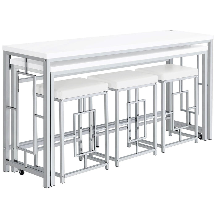 Jackson 5 - piece Multipurpose Counter Height Table Set White - Walo Furniture