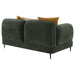 Jade Chenille Upholstered Modern Track Arm Loveseat Green - Walo Furniture