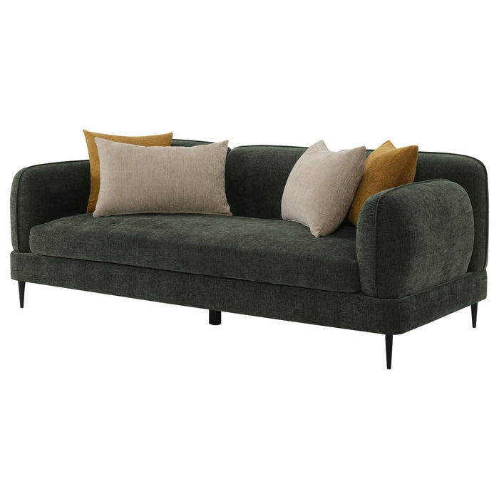 Jade Chenille Upholstered Modern Track Arm Sofa Green - Walo Furniture