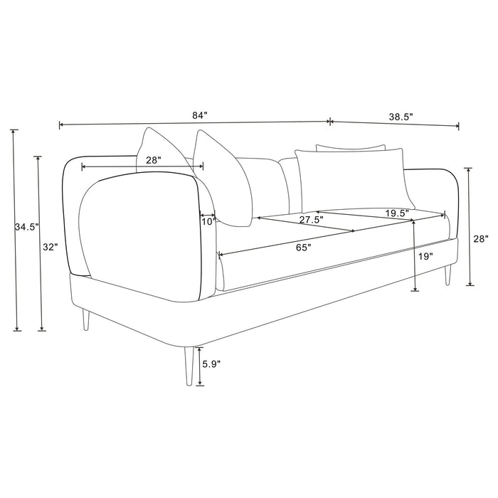 Jade Chenille Upholstered Modern Track Arm Sofa Green - Walo Furniture