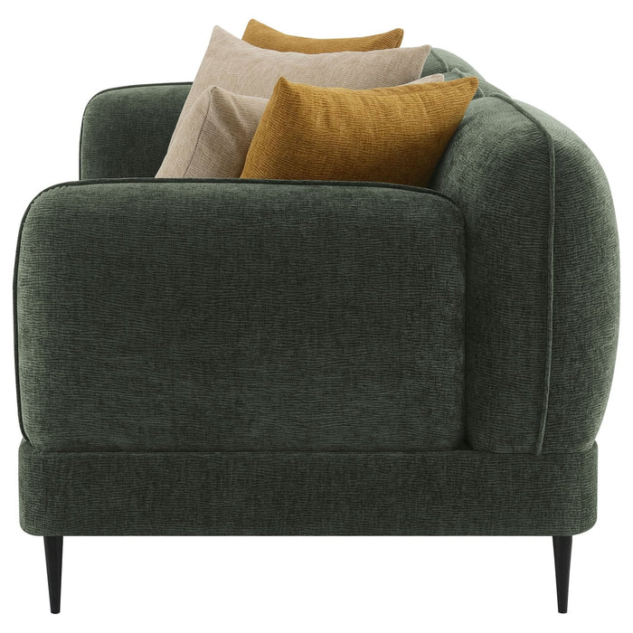 Jade Chenille Upholstered Modern Track Arm Sofa Green - Walo Furniture