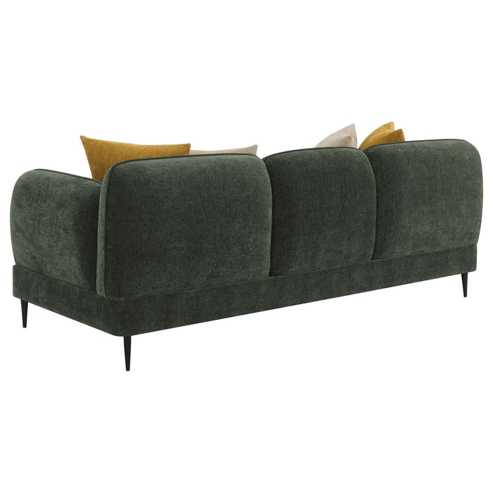 Jade Chenille Upholstered Modern Track Arm Sofa Green - Walo Furniture