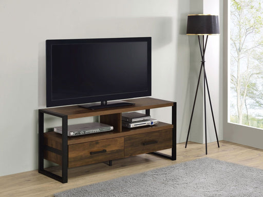 James 2 - drawer Engineered Wood 48" TV Stand Dark Pine - Walo Furniture