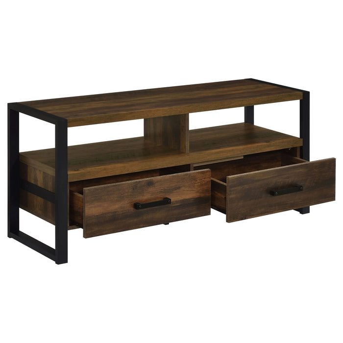 James 2 - drawer Engineered Wood 48" TV Stand Dark Pine - Walo Furniture