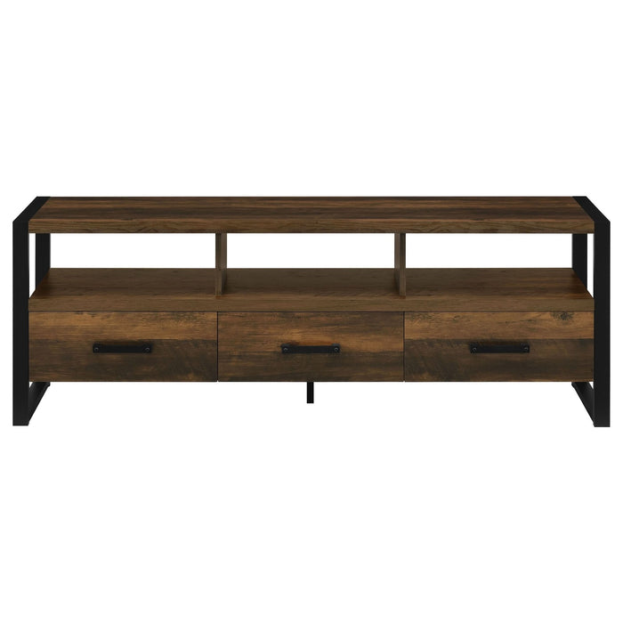 James 3 - drawer Engineered Wood 60" TV Stand Dark Pine - Walo Furniture