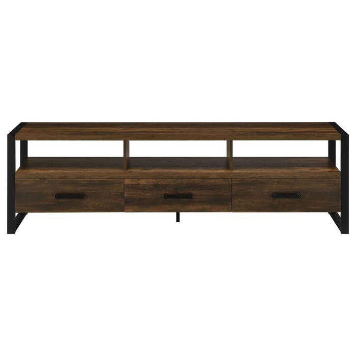 James 3 - drawer Engineered Wood 71" TV Stand Dark Pine - Walo Furniture