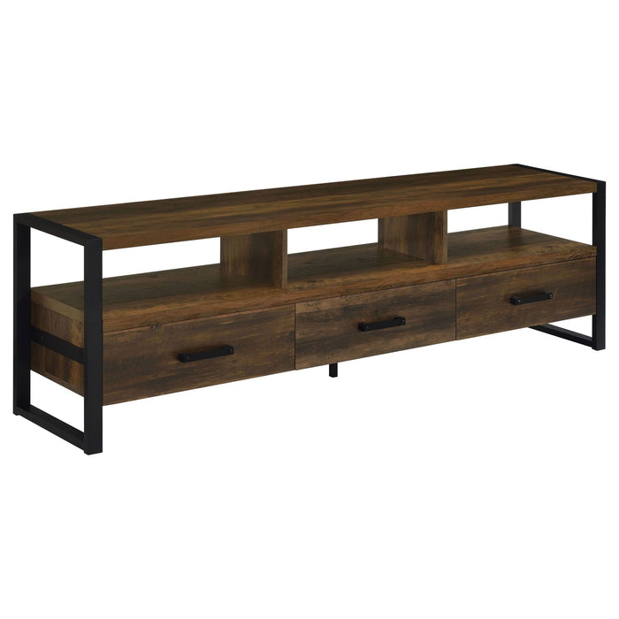 James 3 - drawer Engineered Wood 71" TV Stand Dark Pine - Walo Furniture