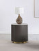 Jason Round Marble Top Side End Table White and Charcoal - Walo Furniture