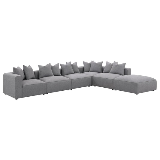 Jennifer 6 - piece Upholstered Modular Sectional Grey - Walo Furniture