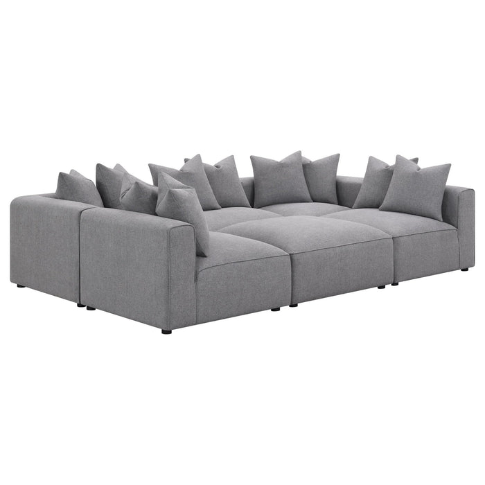 Jennifer 6 - piece Upholstered Modular Sectional Grey - Walo Furniture