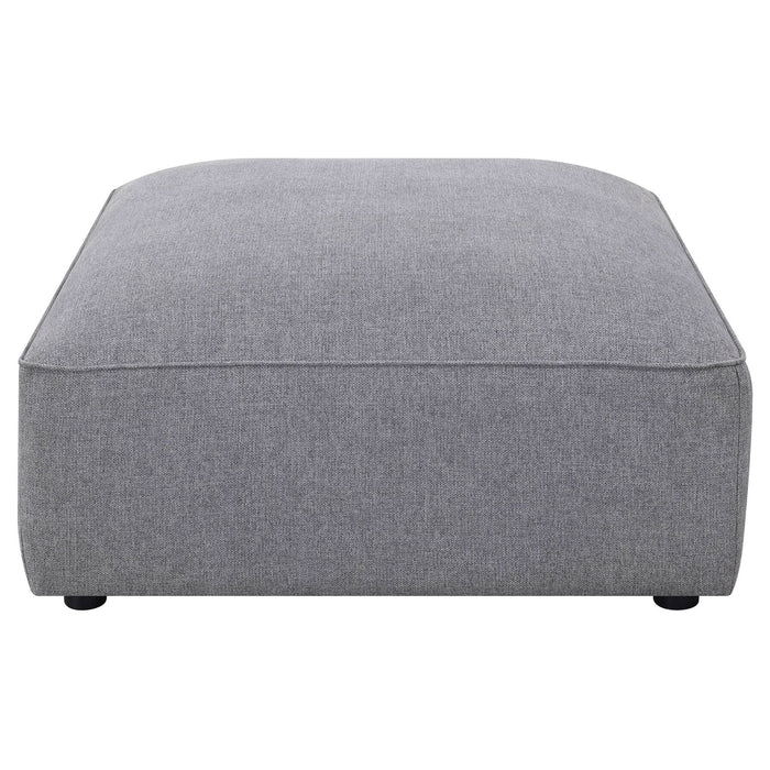 Jennifer Square Upholstered Ottoman Grey - Walo Furniture