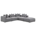 Jennifer Square Upholstered Ottoman Grey - Walo Furniture