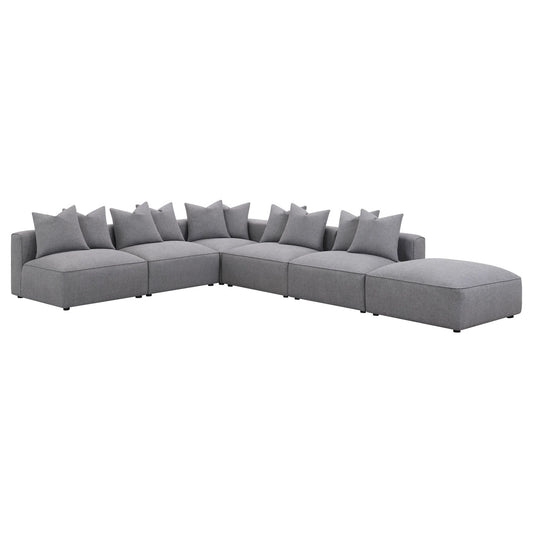 Jennifer Square Upholstered Ottoman Grey - Walo Furniture