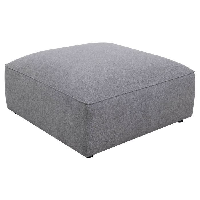 Jennifer Square Upholstered Ottoman Grey - Walo Furniture