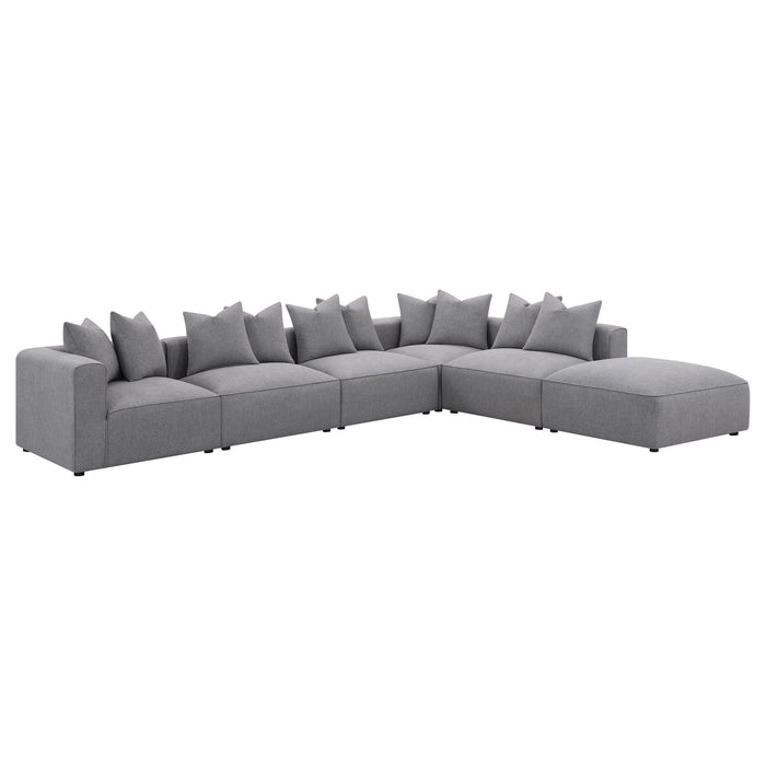 Jennifer Square Upholstered Ottoman Grey - Walo Furniture