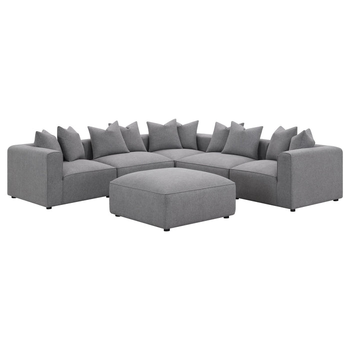 Jennifer Square Upholstered Ottoman Grey - Walo Furniture