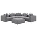 Jennifer Square Upholstered Ottoman Grey - Walo Furniture