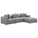 Jennifer Square Upholstered Ottoman Grey - Walo Furniture