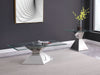 Jenny Glass Top Stainless Steel Coffee Table Chrome - Walo Furniture