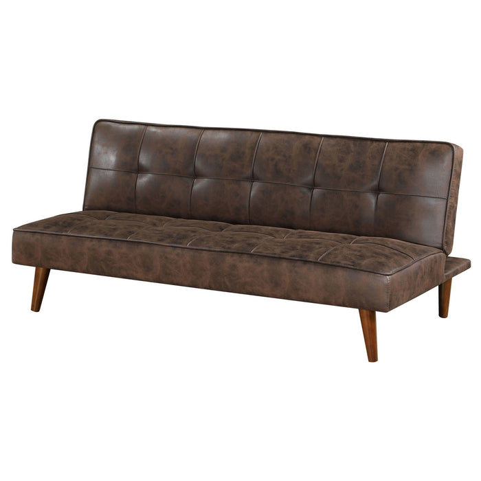 Jenson Upholstered Tufted Convertible Sofa Bed Dark Coffee - Walo Furniture