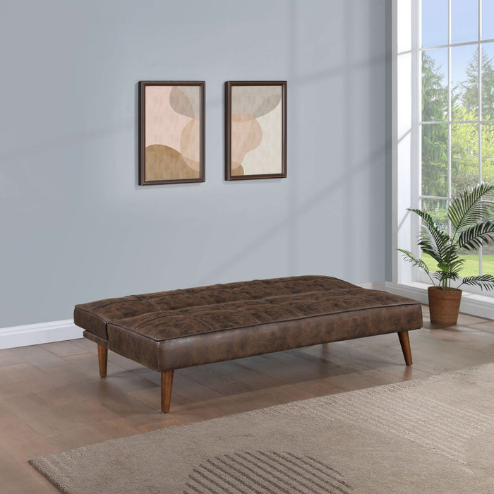 Jenson Upholstered Tufted Convertible Sofa Bed Dark Coffee - Walo Furniture