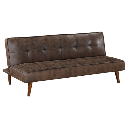 Jenson Upholstered Tufted Convertible Sofa Bed Dark Coffee - Walo Furniture