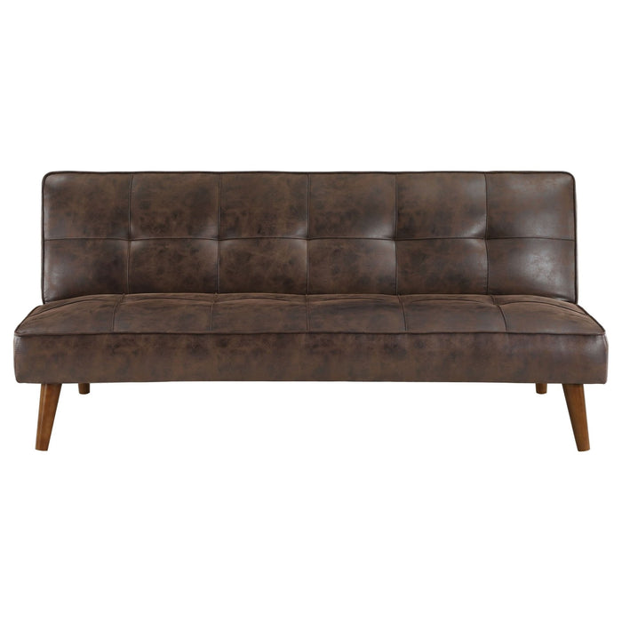 Jenson Upholstered Tufted Convertible Sofa Bed Dark Coffee - Walo Furniture