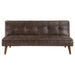 Jenson Upholstered Tufted Convertible Sofa Bed Dark Coffee - Walo Furniture