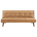 Jenson Upholstered Tufted Convertible Sofa Bed Saddle Brown - Walo Furniture