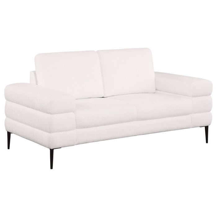 Jessel 2 - piece Chenille Upholstered Sofa Set Ivory - Walo Furniture