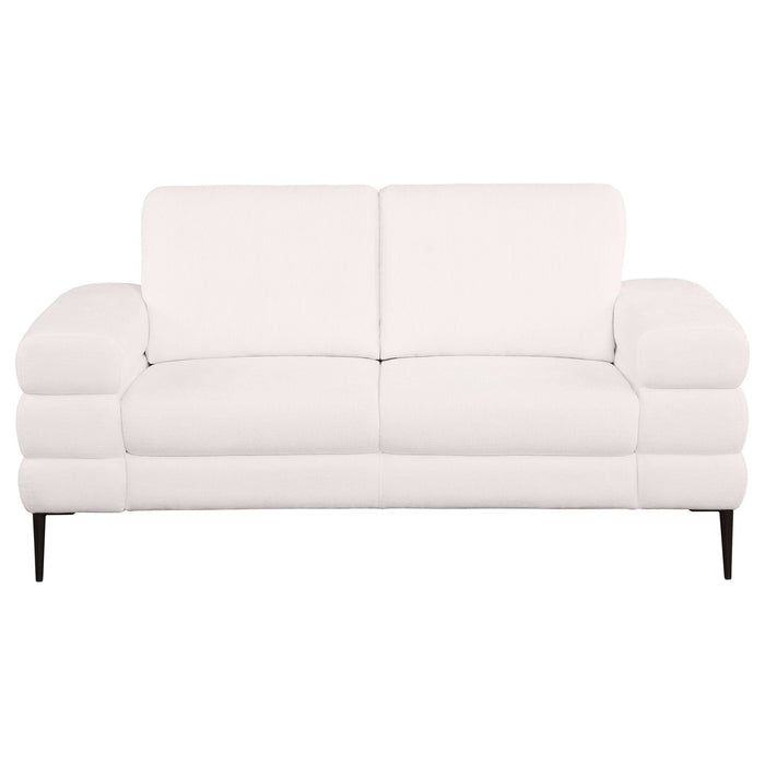 Jessel 2 - piece Chenille Upholstered Sofa Set Ivory - Walo Furniture