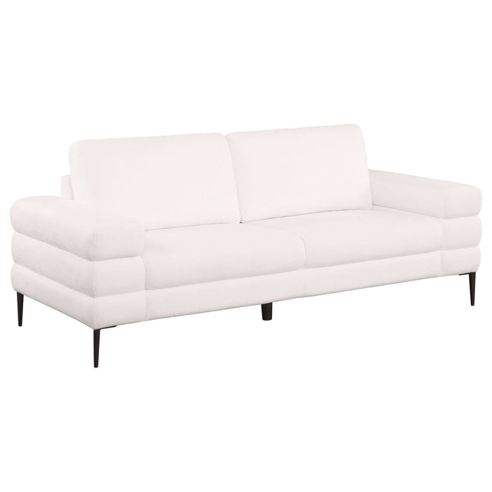 Jessel 2 - piece Chenille Upholstered Sofa Set Ivory - Walo Furniture