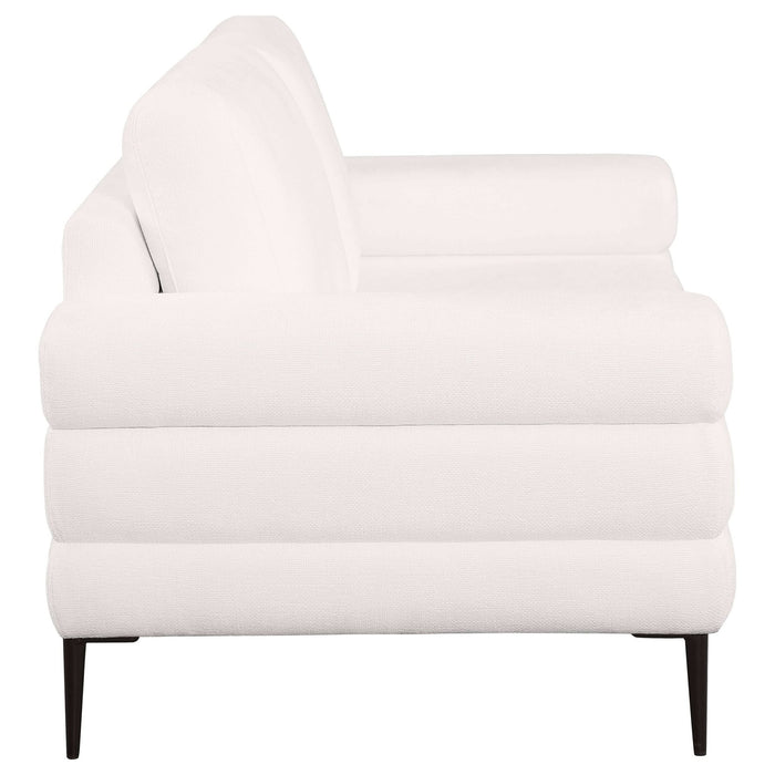 Jessel 3 - piece Chenille Upholstered Sofa Set Ivory - Walo Furniture