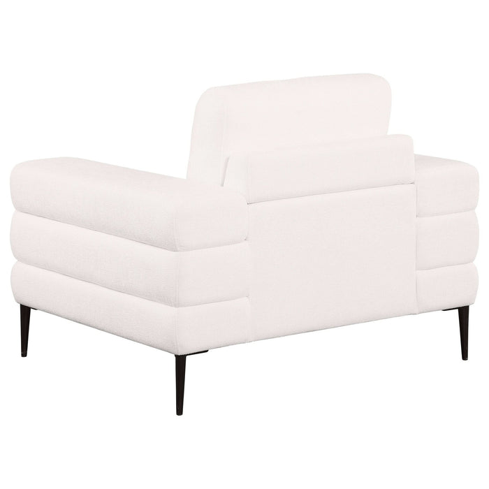 Jessel 3 - piece Chenille Upholstered Sofa Set Ivory - Walo Furniture