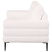 Jessel Chenille Upholstered Track Arm Loveseat Ivory - Walo Furniture