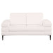 Jessel Chenille Upholstered Track Arm Loveseat Ivory - Walo Furniture