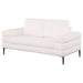 Jessel Chenille Upholstered Track Arm Loveseat Ivory - Walo Furniture