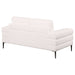 Jessel Chenille Upholstered Track Arm Loveseat Ivory - Walo Furniture