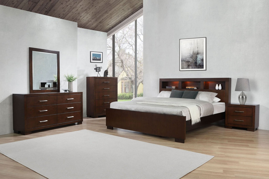 Jessica 6 - drawer Dresser with Mirror Cappuccino - Walo Furniture