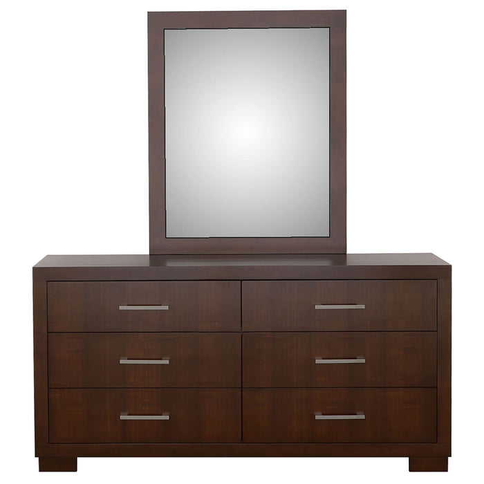 Jessica 6 - drawer Dresser with Mirror Cappuccino - Walo Furniture