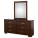 Jessica 6 - drawer Dresser with Mirror Cappuccino - Walo Furniture