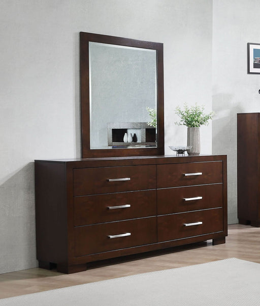 Jessica 6 - drawer Dresser with Mirror Cappuccino - Walo Furniture