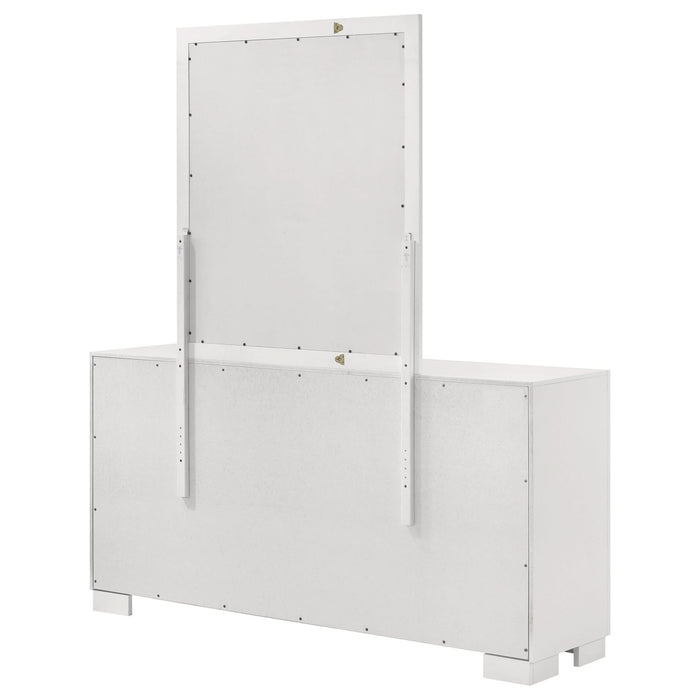 Jessica 6 - drawer Dresser with Mirror Cream White - Walo Furniture