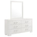 Jessica 6 - drawer Dresser with Mirror Cream White - Walo Furniture