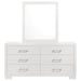 Jessica 6 - drawer Dresser with Mirror Cream White - Walo Furniture