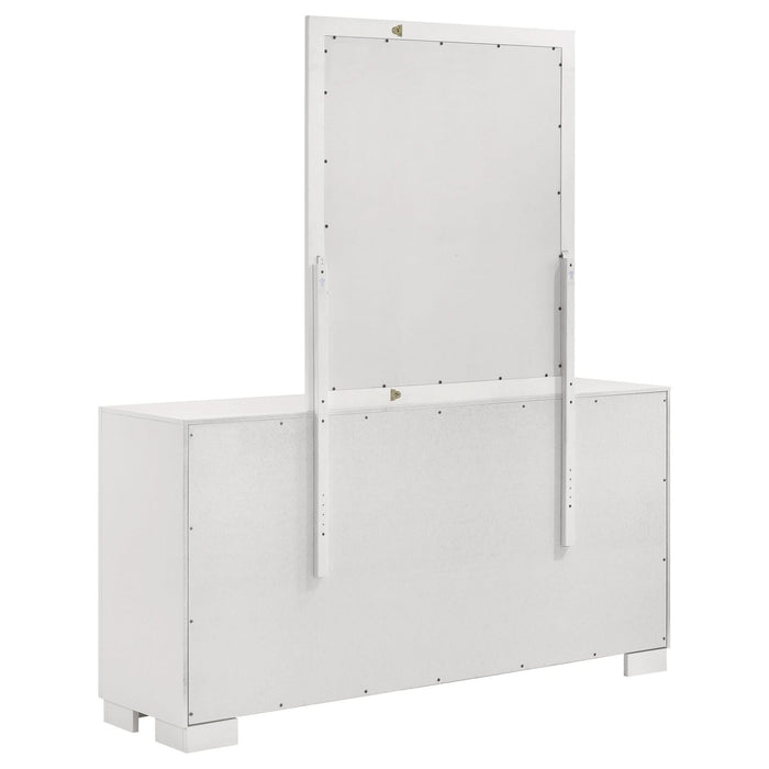 Jessica 6 - drawer Dresser with Mirror Cream White - Walo Furniture