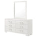 Jessica 6 - drawer Dresser with Mirror Cream White - Walo Furniture